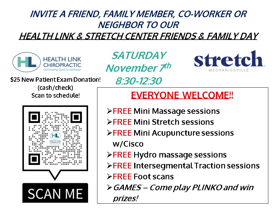 Health Link Friends & Family Day Saturday Novemeber 7th
